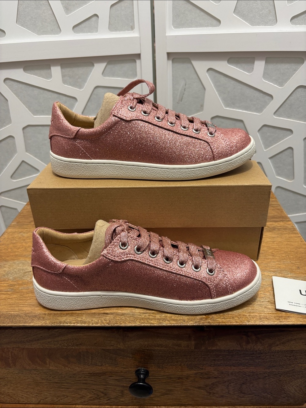 UGG Women's Milo Glitter Sneakers in pink Size 8